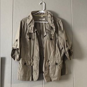LOFT tan short sleeve jacket size XL